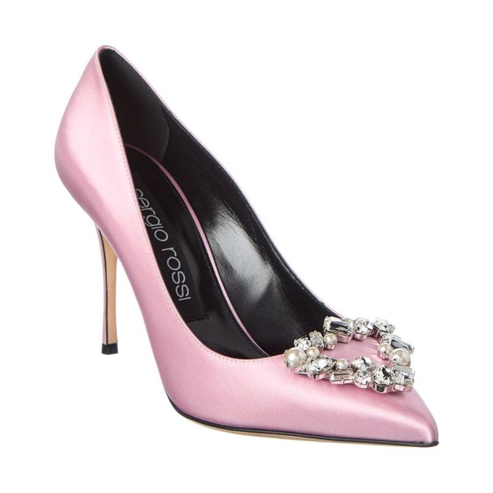 Sergio Rossi Godiva Precious 90 Satin Pump, Pink